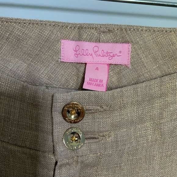 Lilly Pulitzer Gold Linen Pants - Picture 3 of 10
